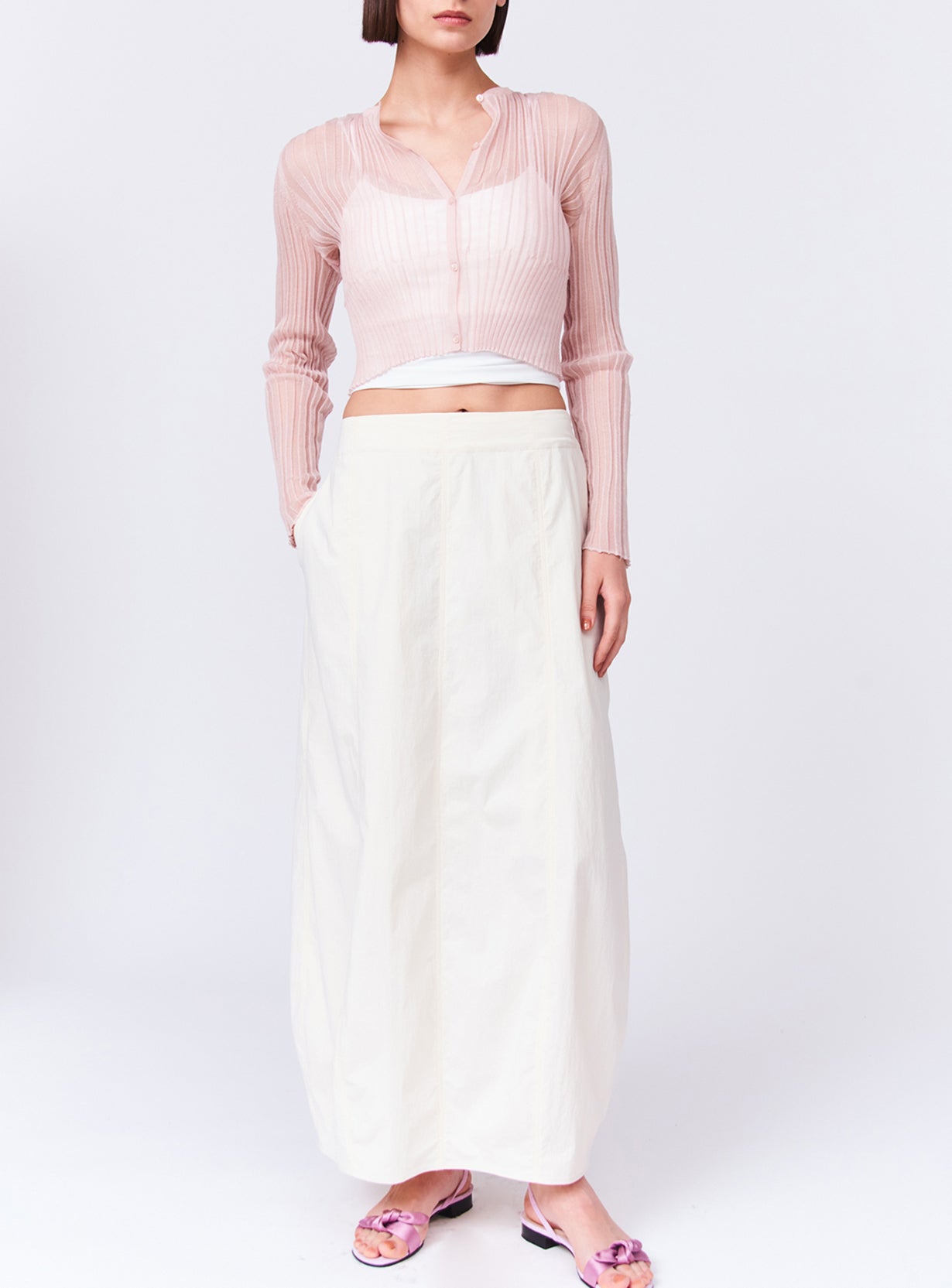 シアーリブカーディガン