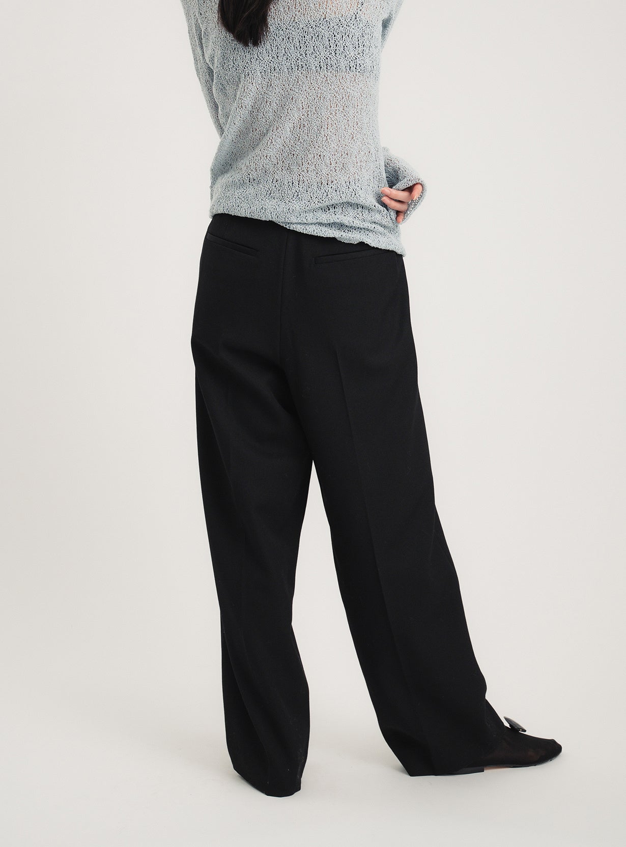 ウールギャバストレートパンツ