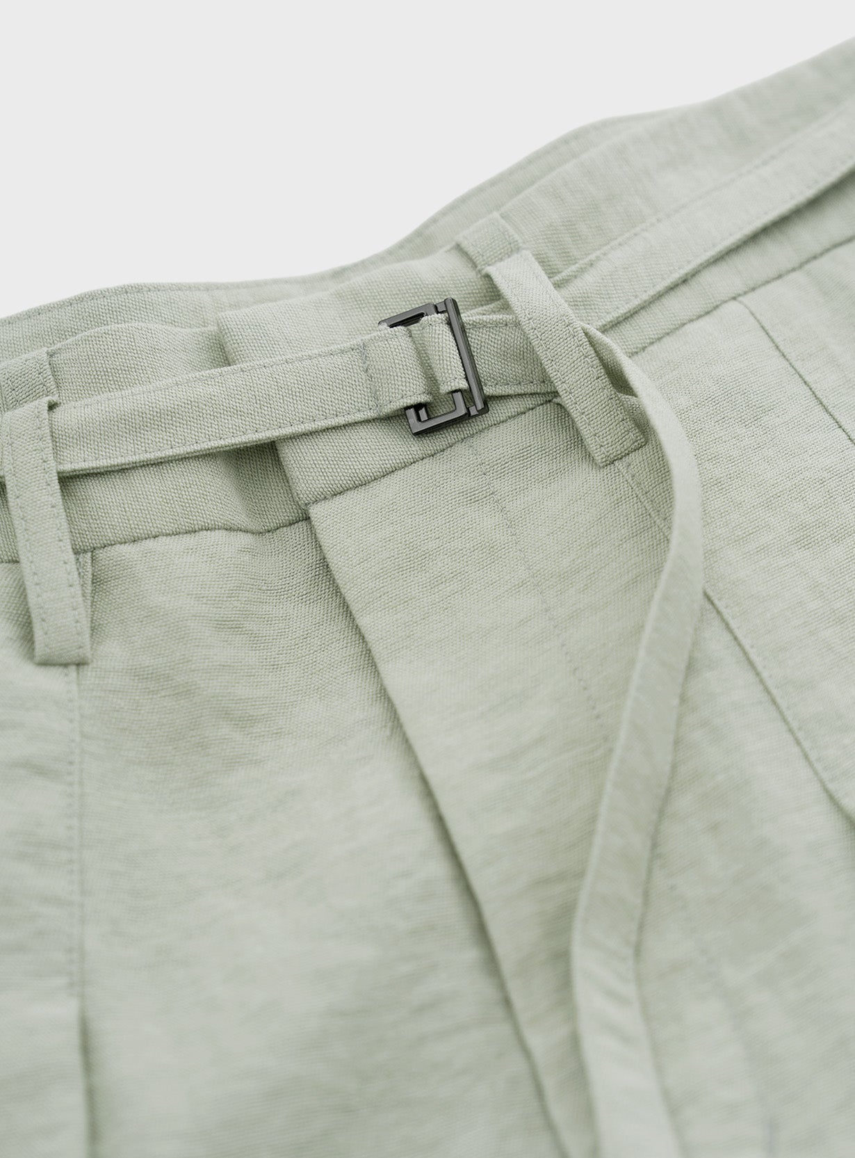 リネンレーヨンバレルパンツ