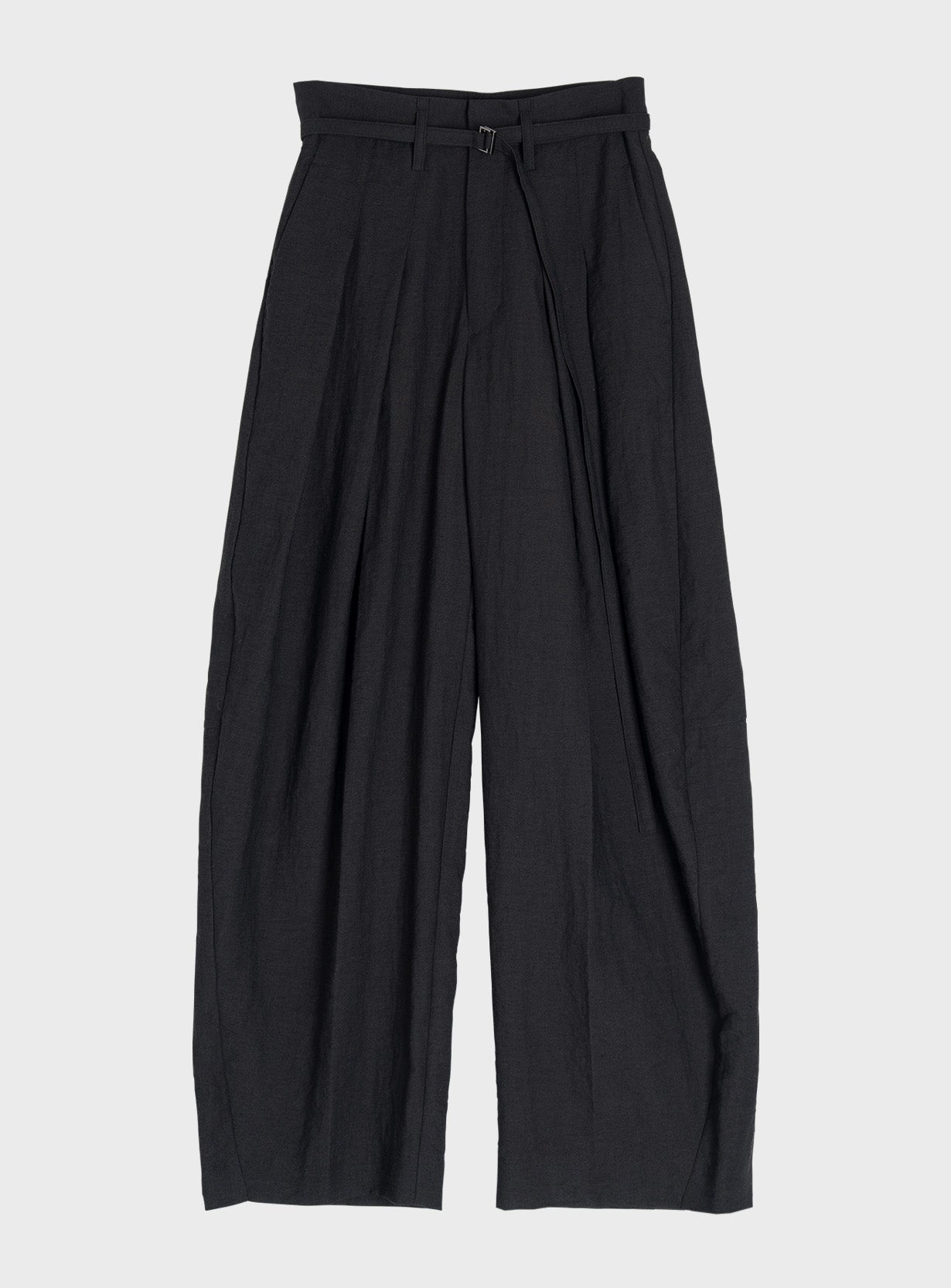 リネンレーヨンバレルパンツ