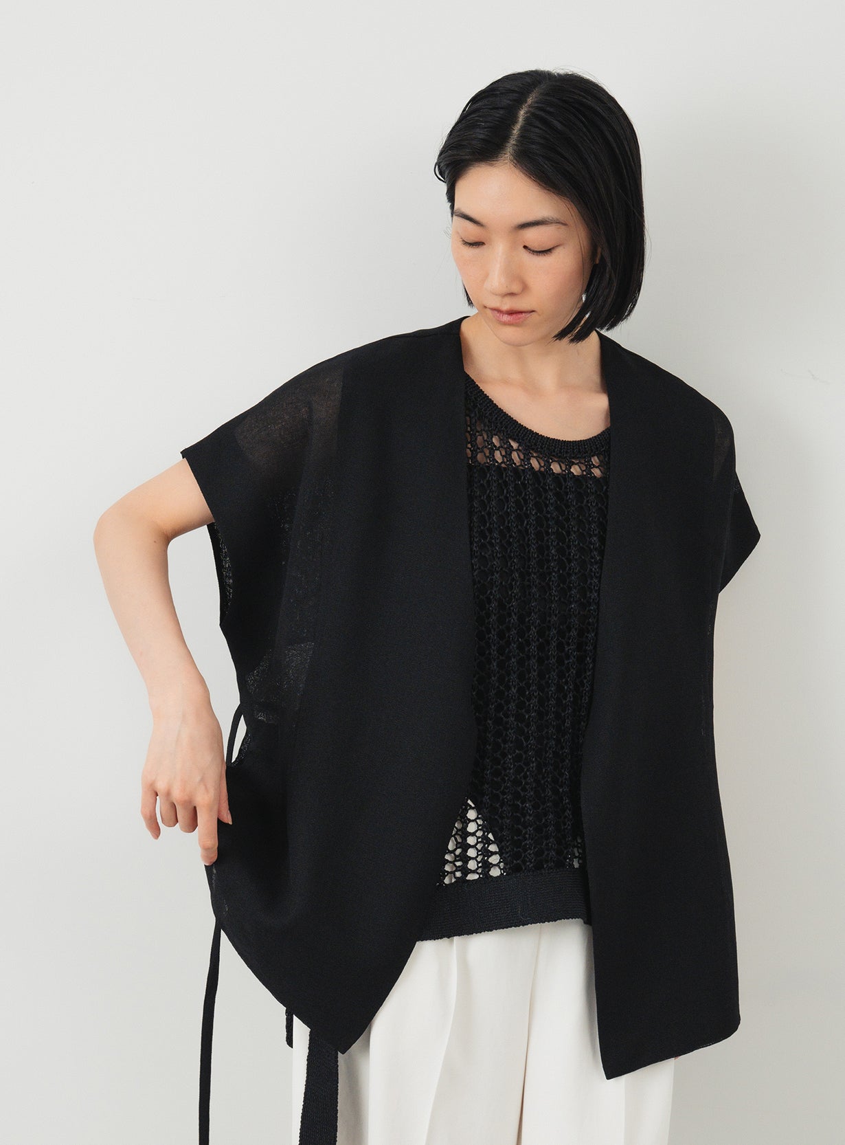 【予約商品】メッシュハオリブラウス