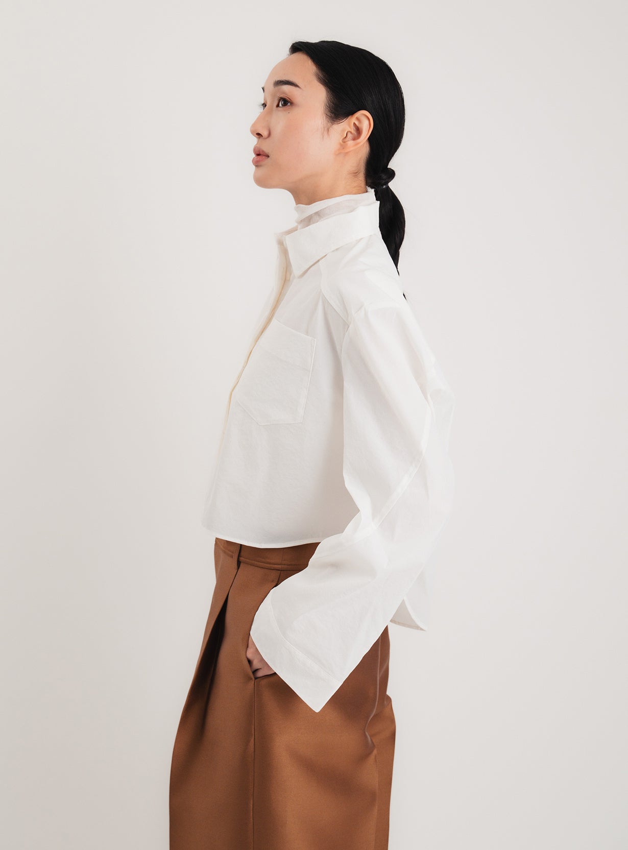 タフタクロップドシャツ