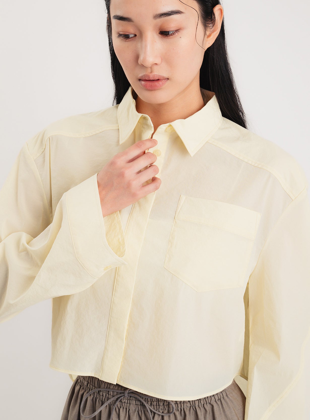 タフタクロップドシャツ