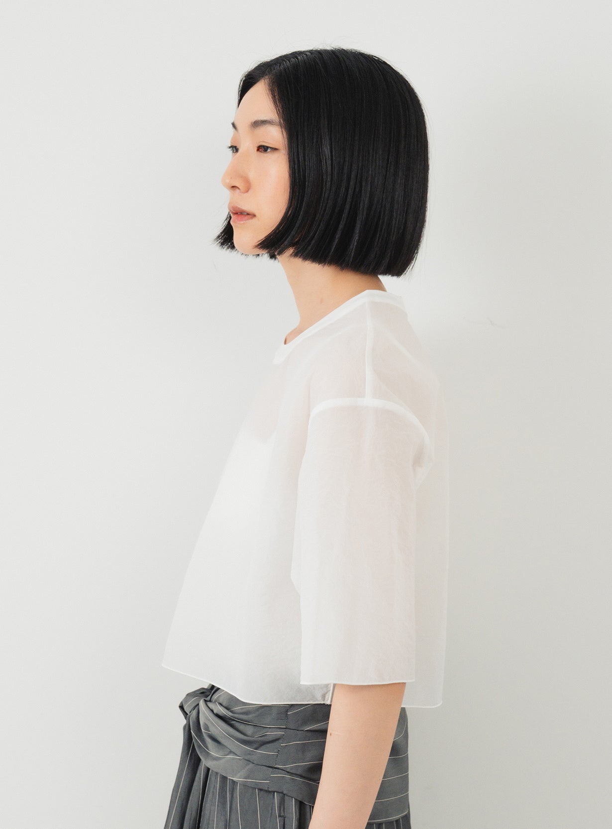 シアーストレッチクロップドT