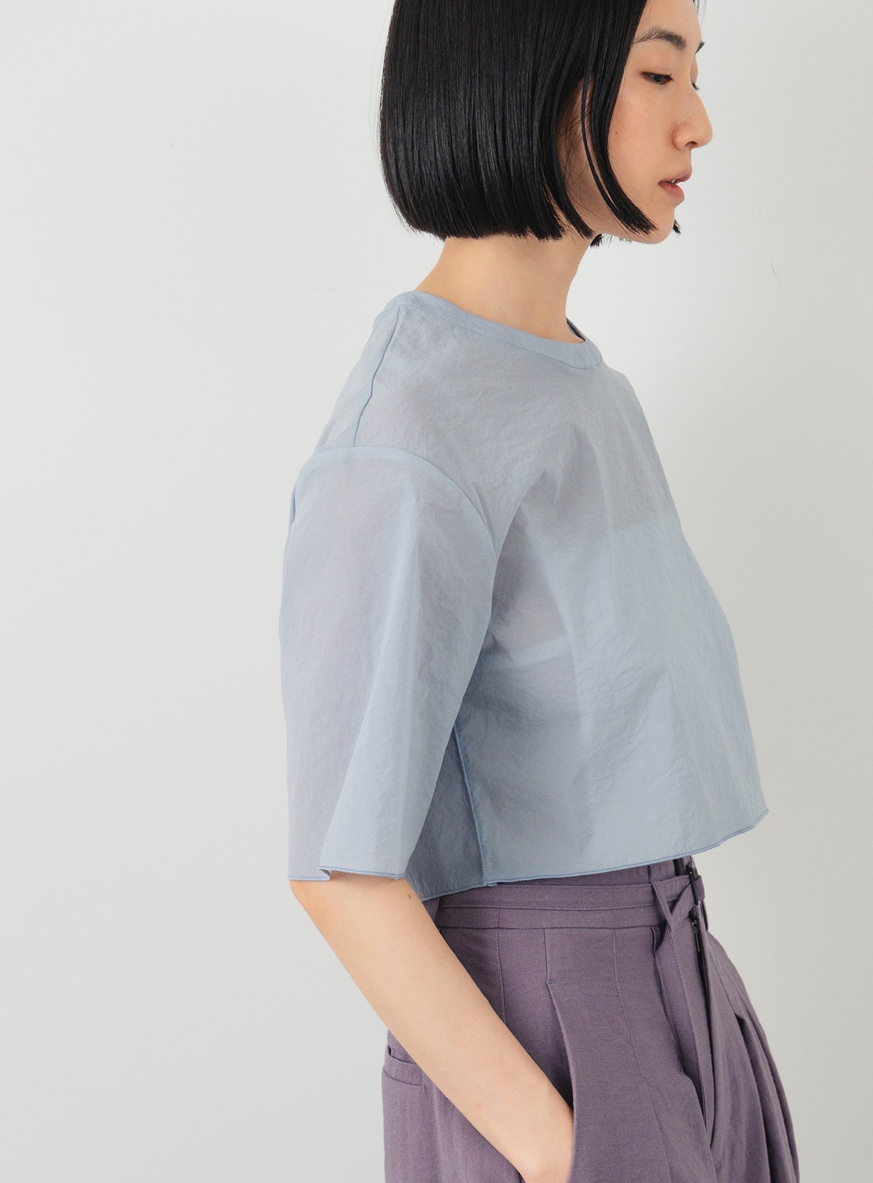 シアーストレッチクロップドT