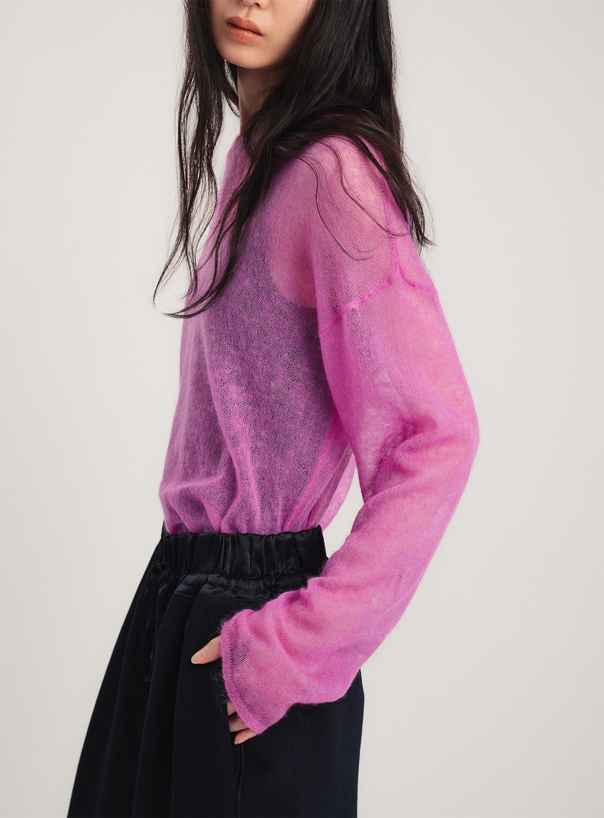 シアタープロダクツ モヘアプルオーバー JUUKIFF（ジューキフ）SHEER PULLOVER IN WOOL MIXED MOHAIR オーバー