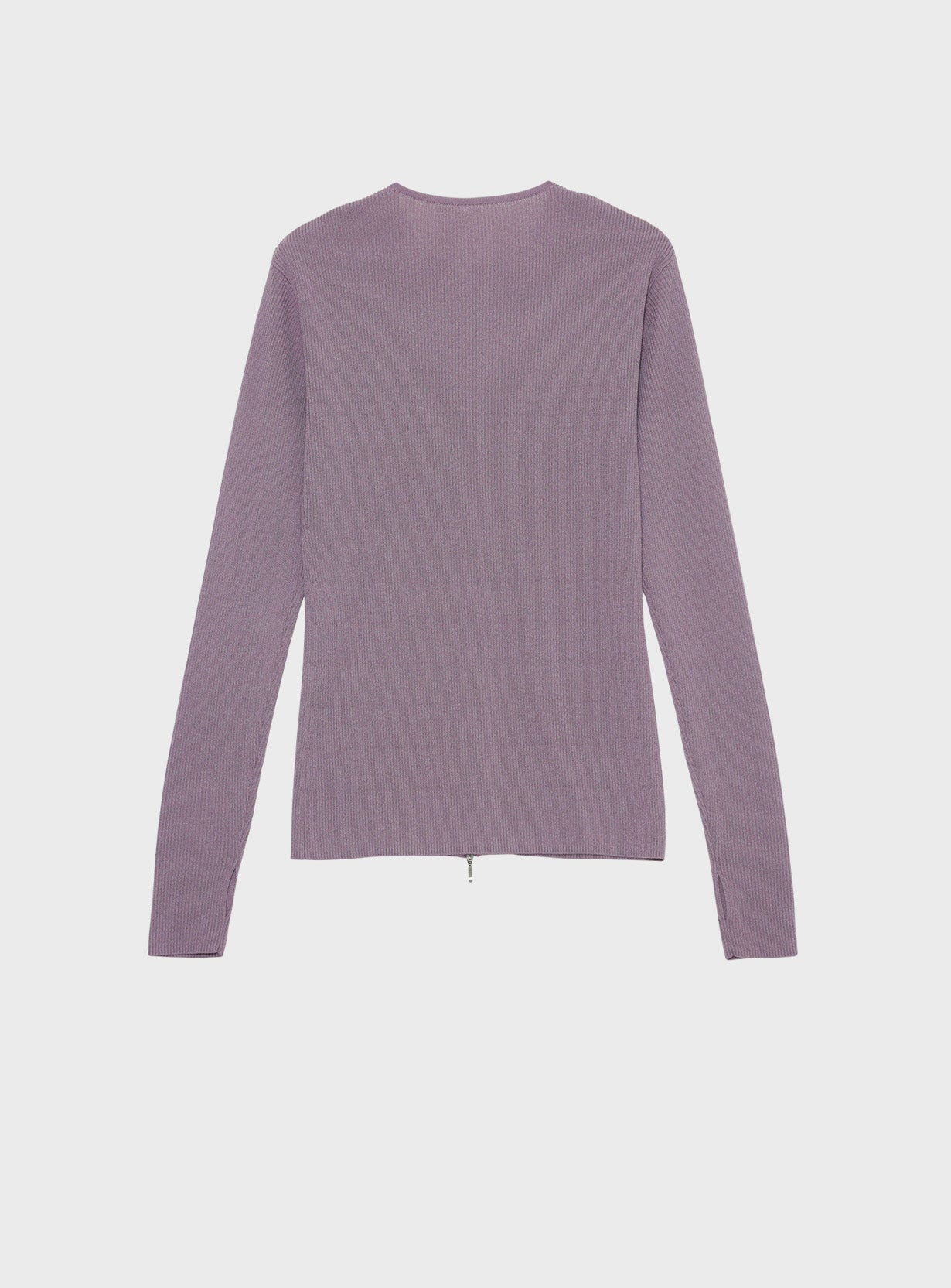 ジップアップリブニット