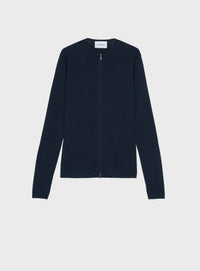 ジップアップリブニット