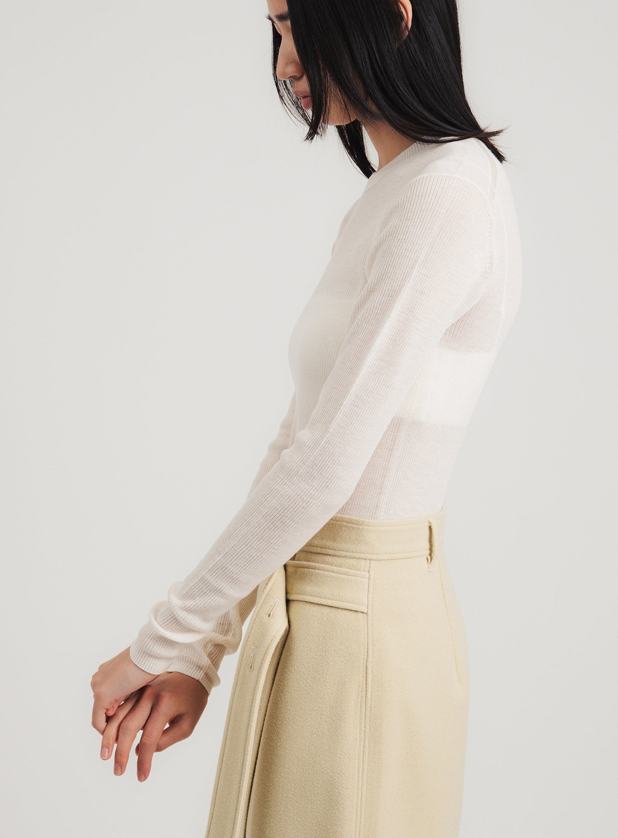 rカシミヤリブプルオーバー