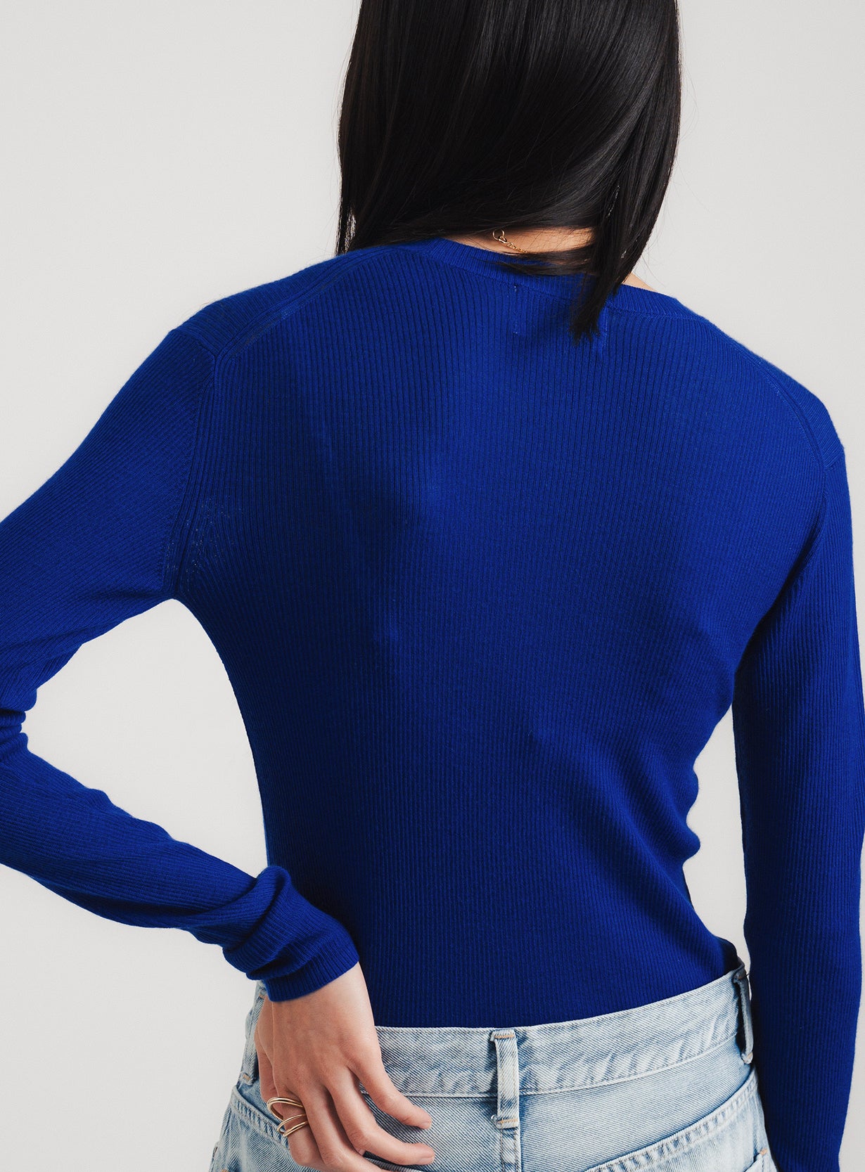 rカシミヤリブプルオーバー