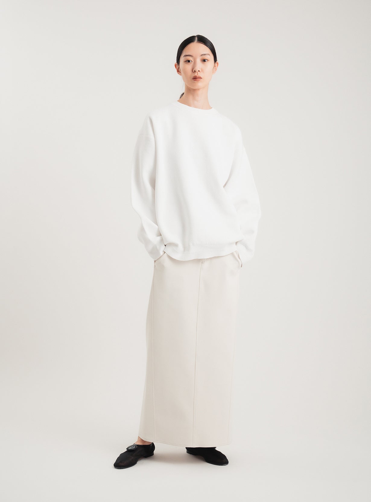 コットンニットスウェットプルオーバー