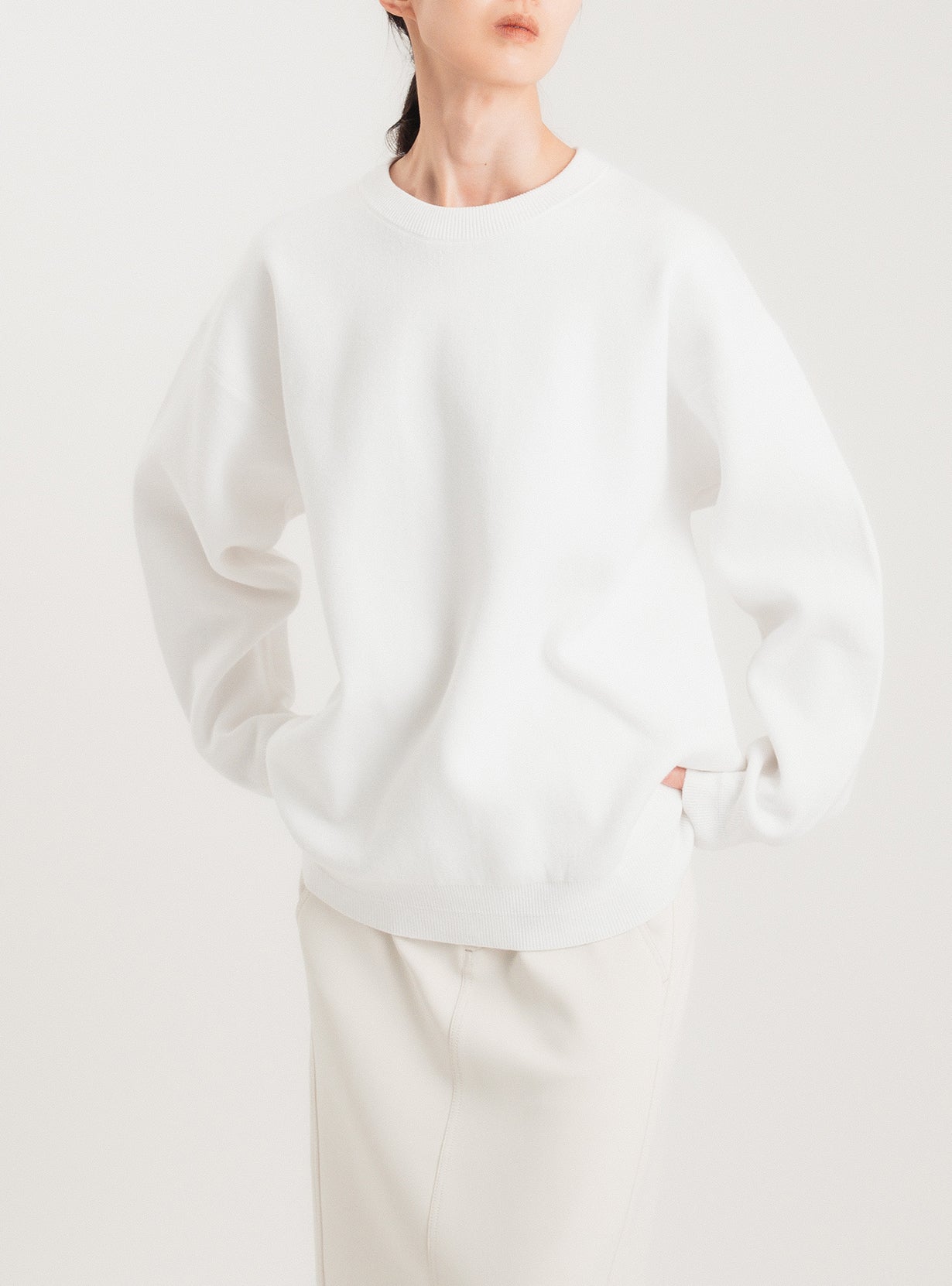 コットンニットスウェットプルオーバー