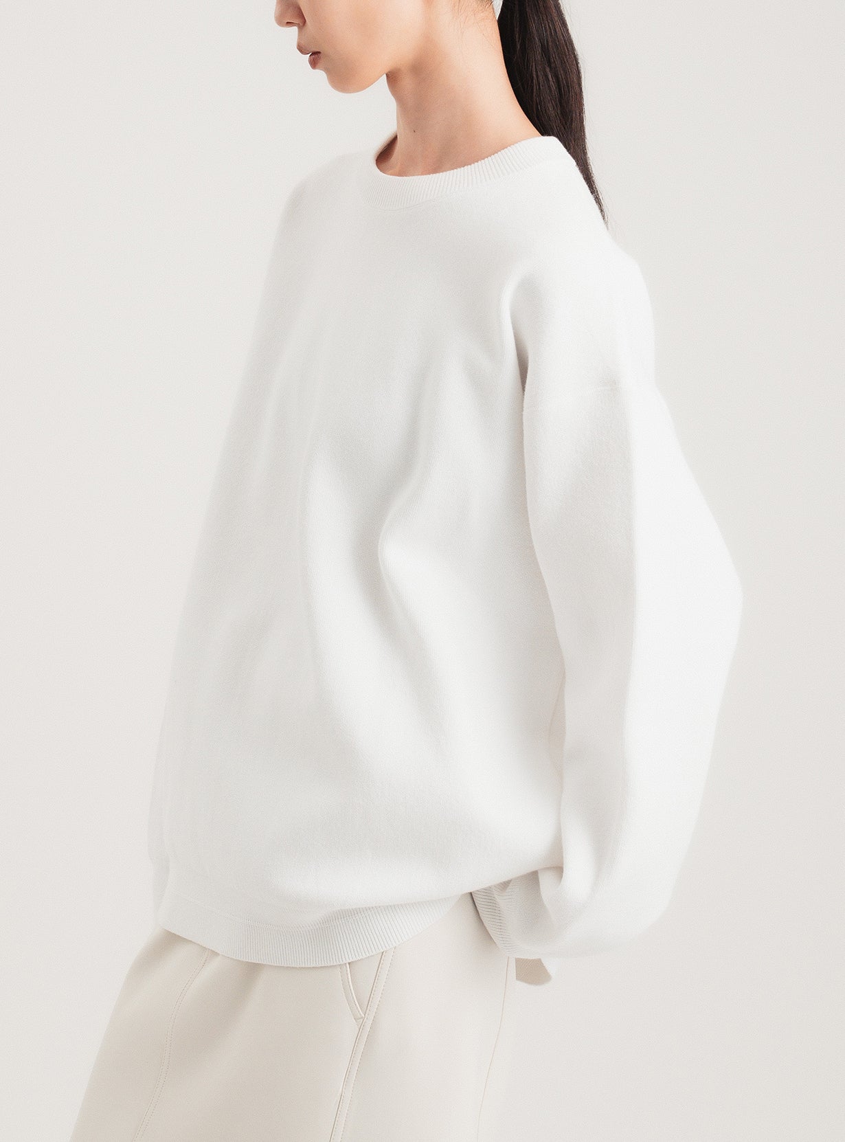 コットンニットスウェットプルオーバー