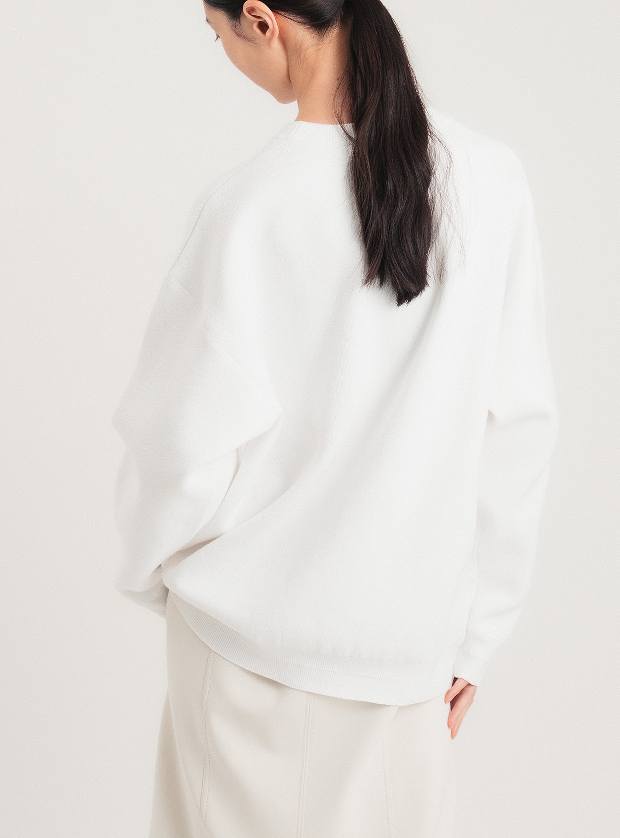 コットンニットスウェットプルオーバー