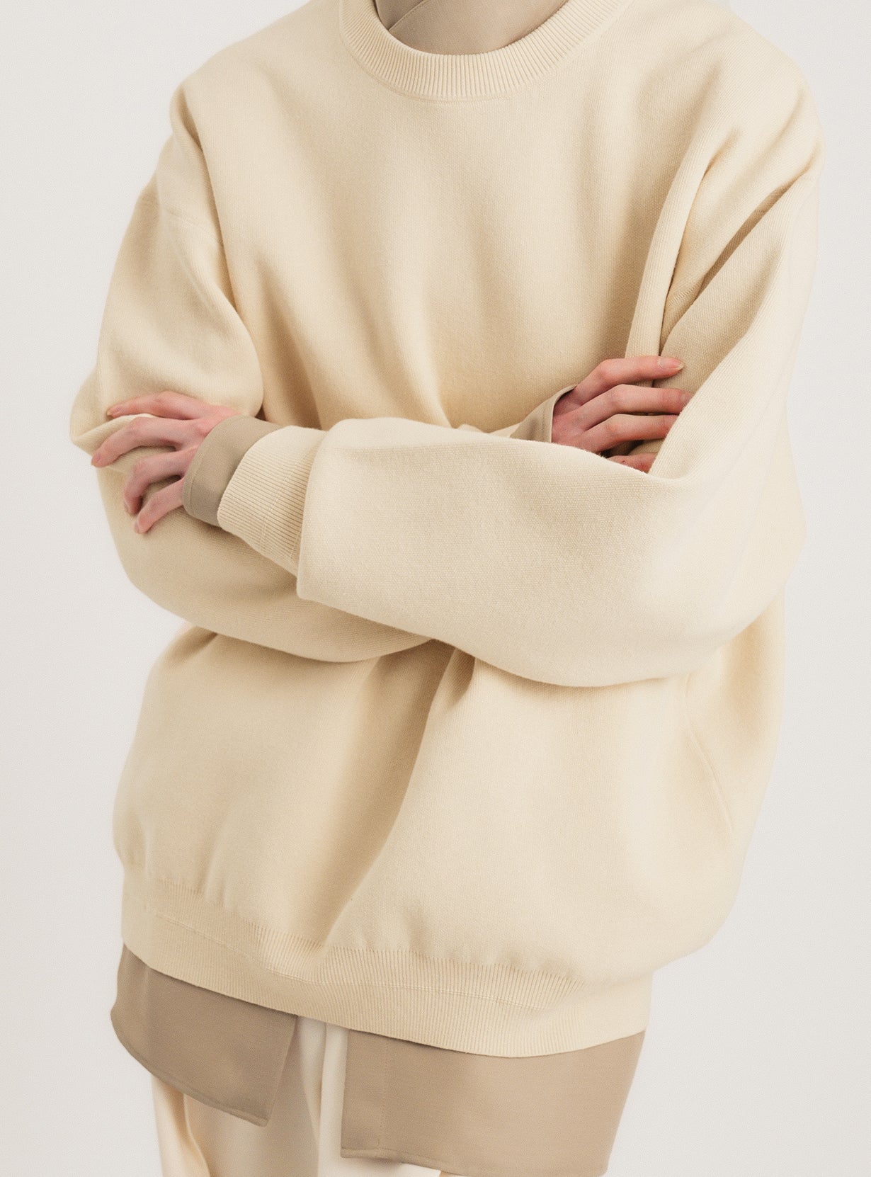 コットンニットスウェットプルオーバー