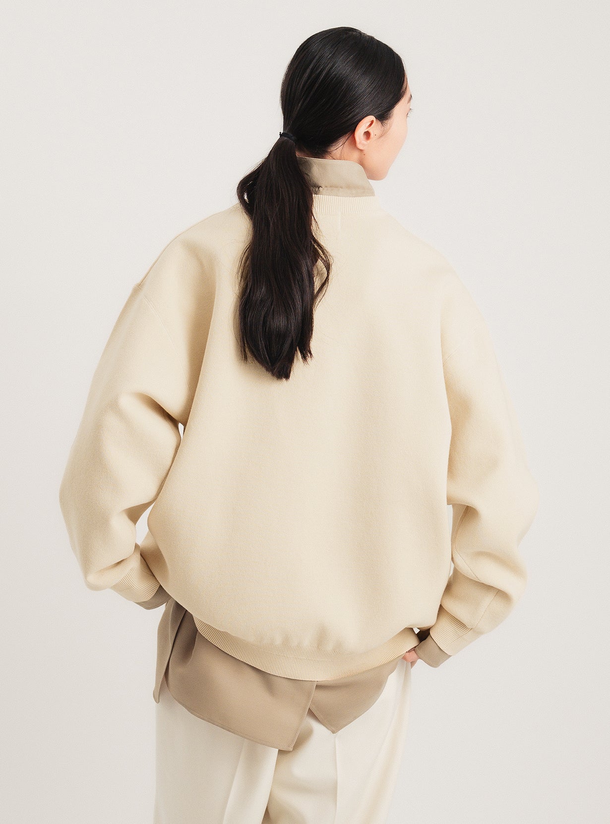 コットンニットスウェットプルオーバー