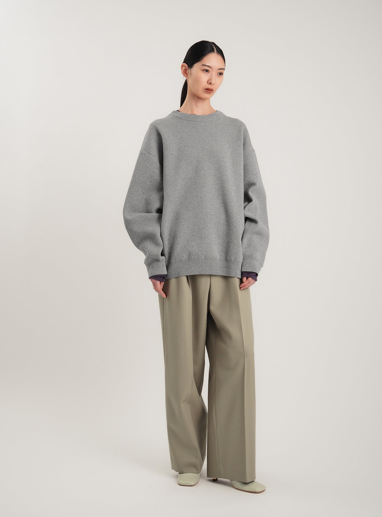 コットンニットスウェットプルオーバー