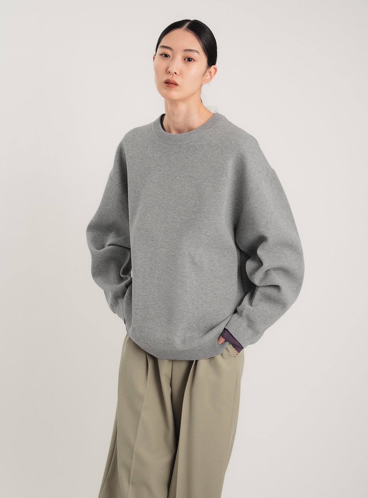 コットンニットスウェットプルオーバー