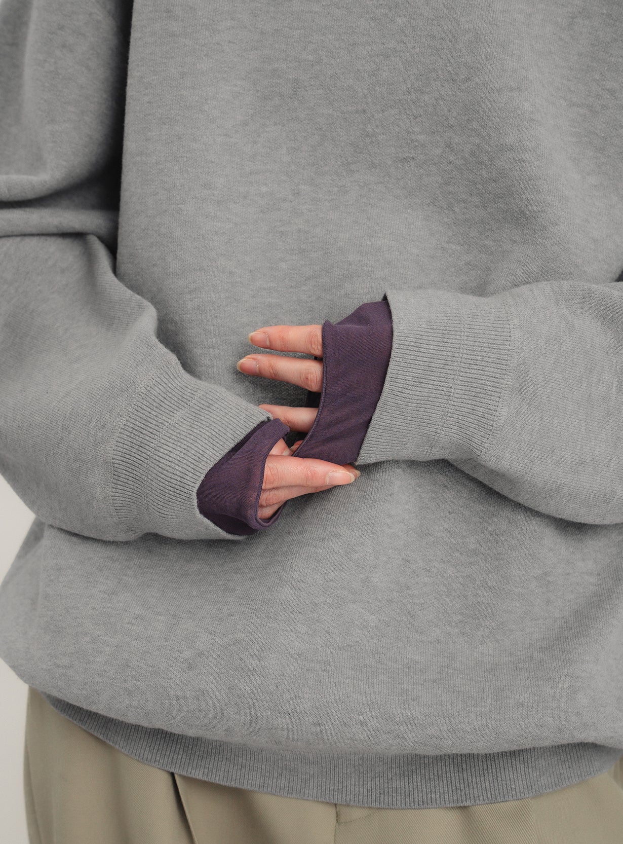 コットンニットスウェットプルオーバー