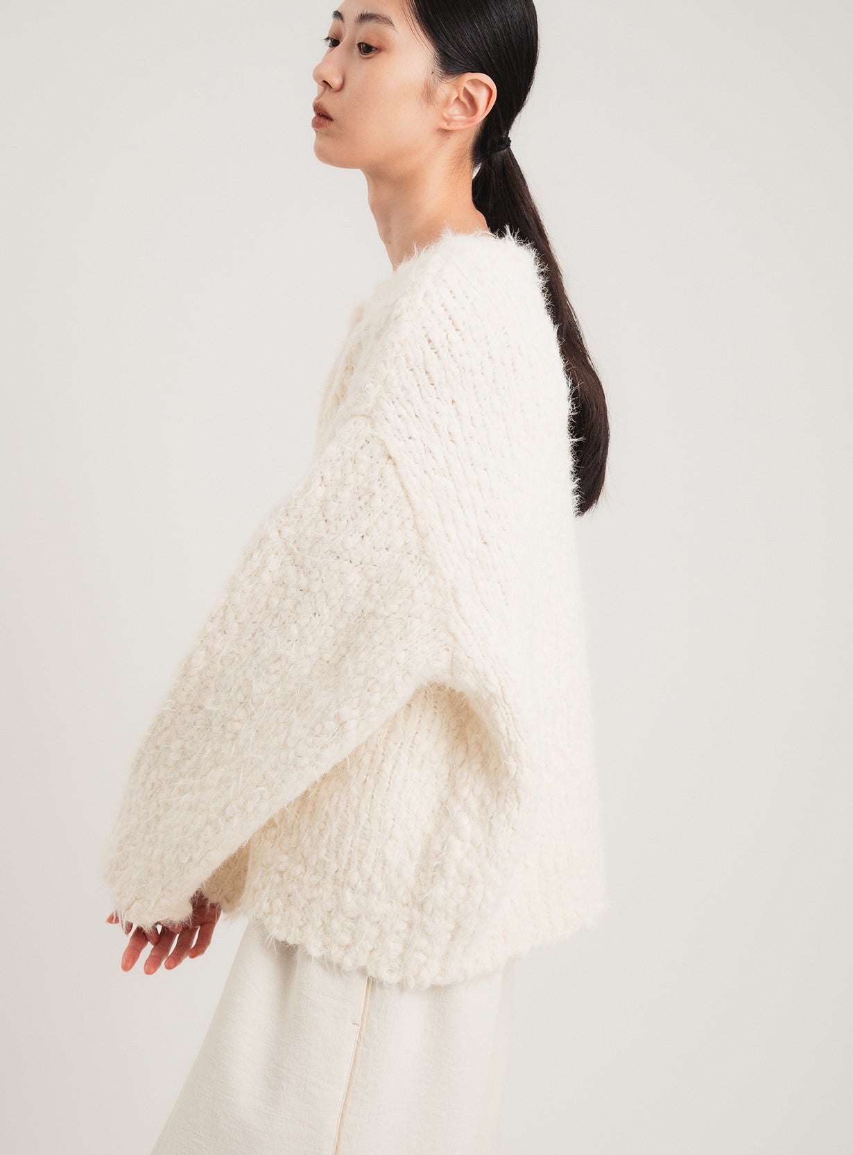 スラブフェザーカーディガン