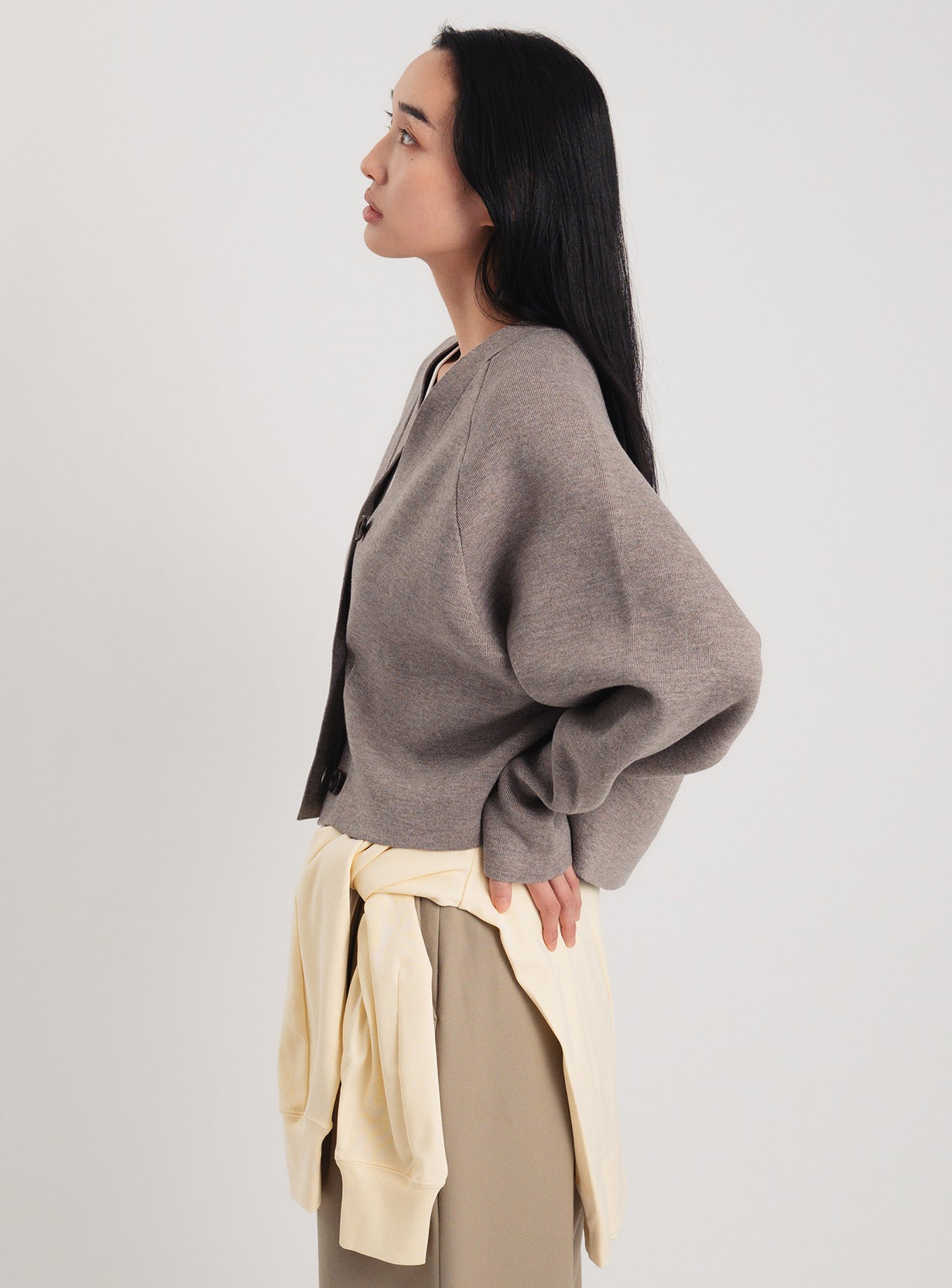 ダブルフェイスニットカーディガン