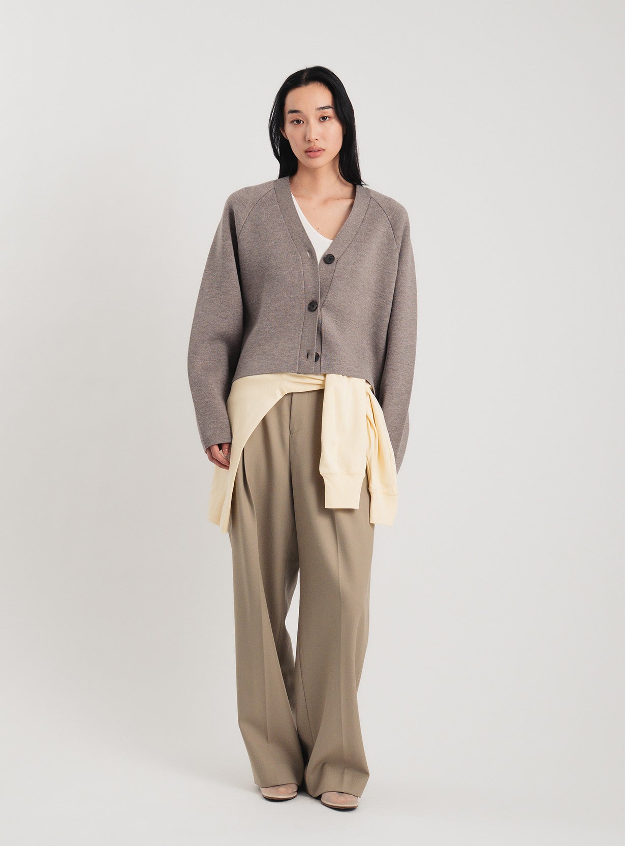 ダブルフェイスニットカーディガン