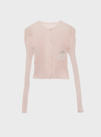 シアーリブカーディガン