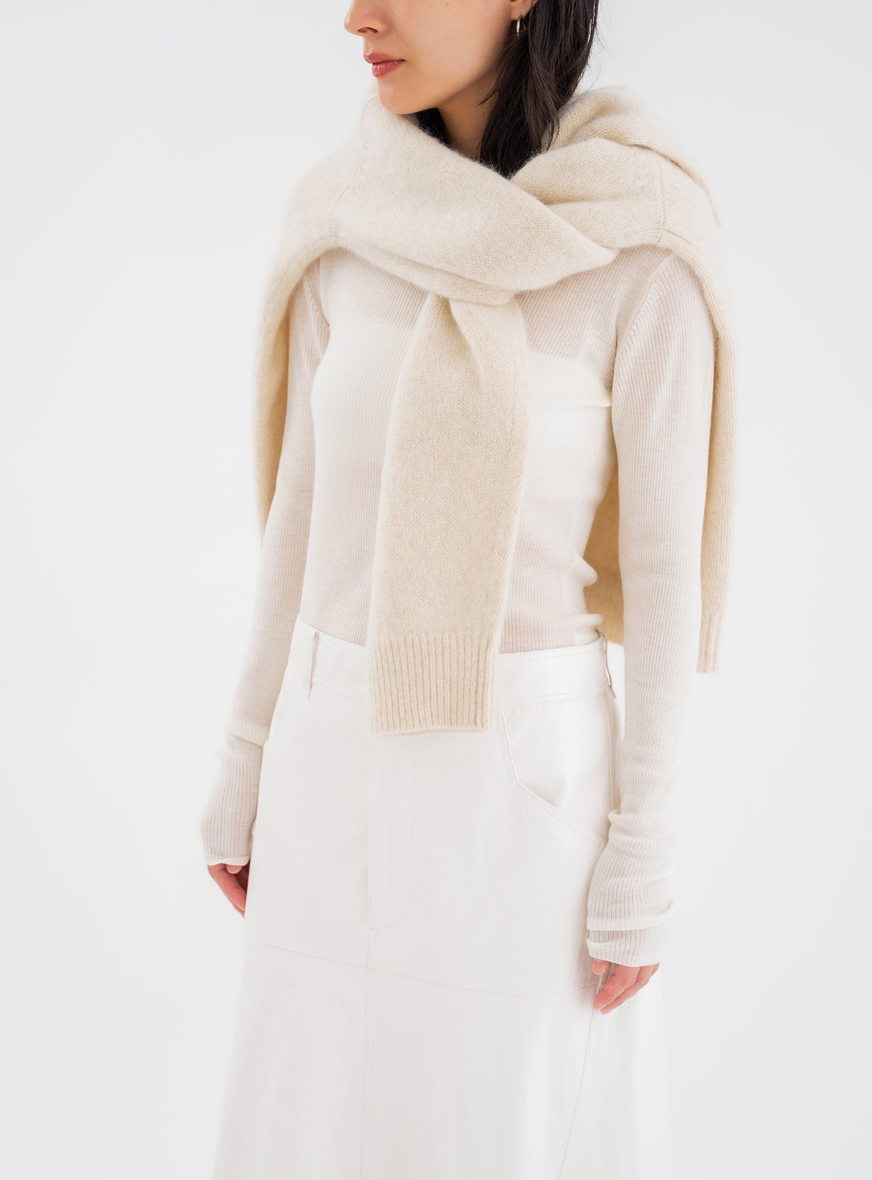 rカシミヤリブプルオーバー