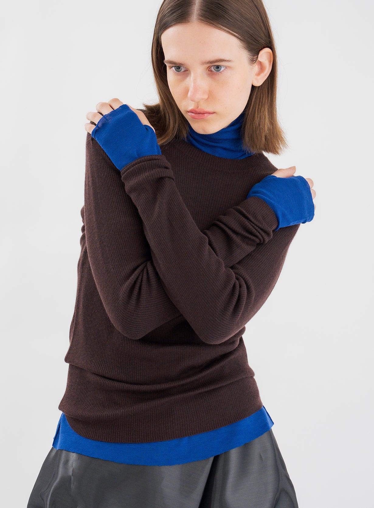 rカシミヤリブプルオーバー