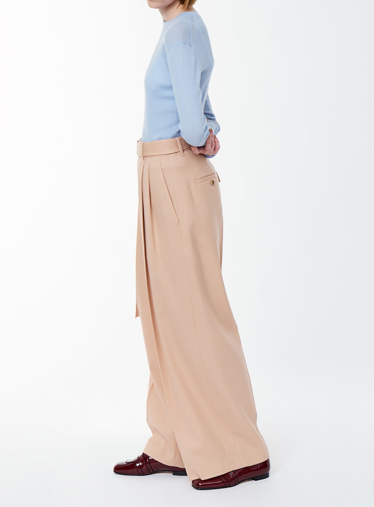 rカシミヤリブプルオーバー