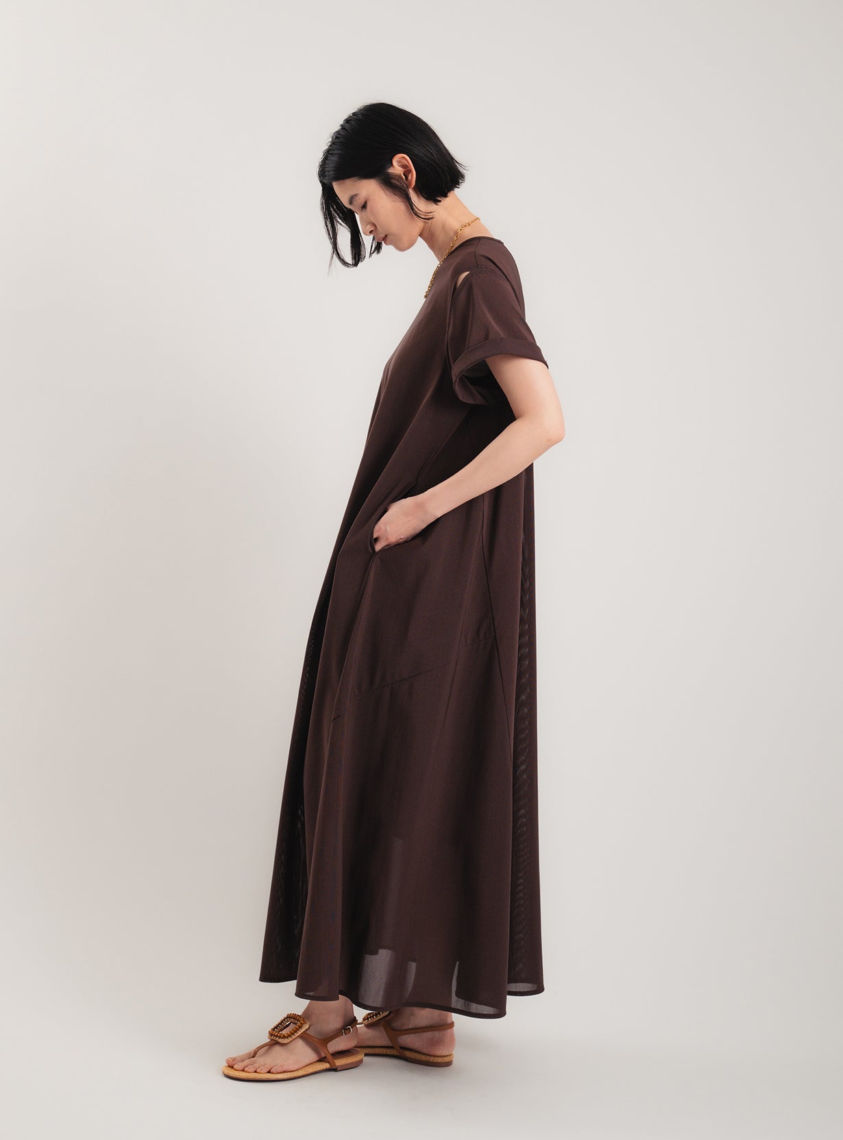 メッシュロングドレス