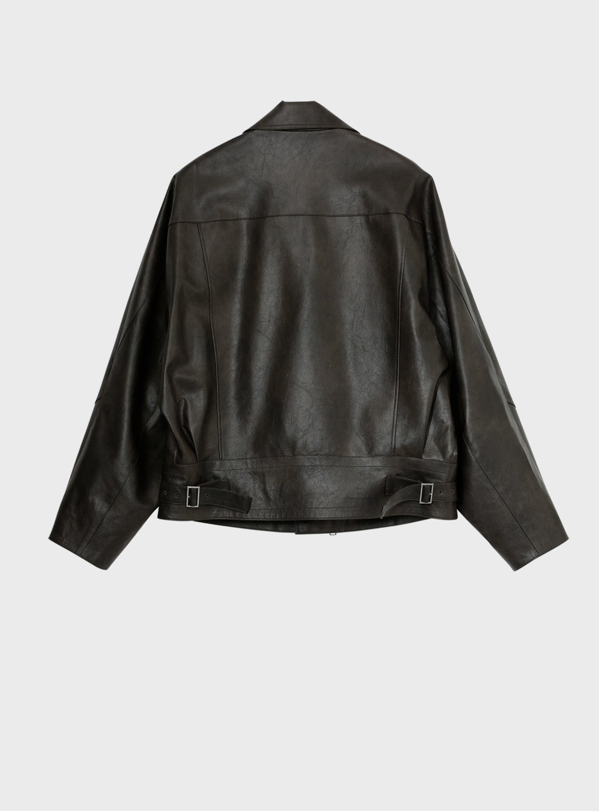 rフェイクレザーライダースブルゾン