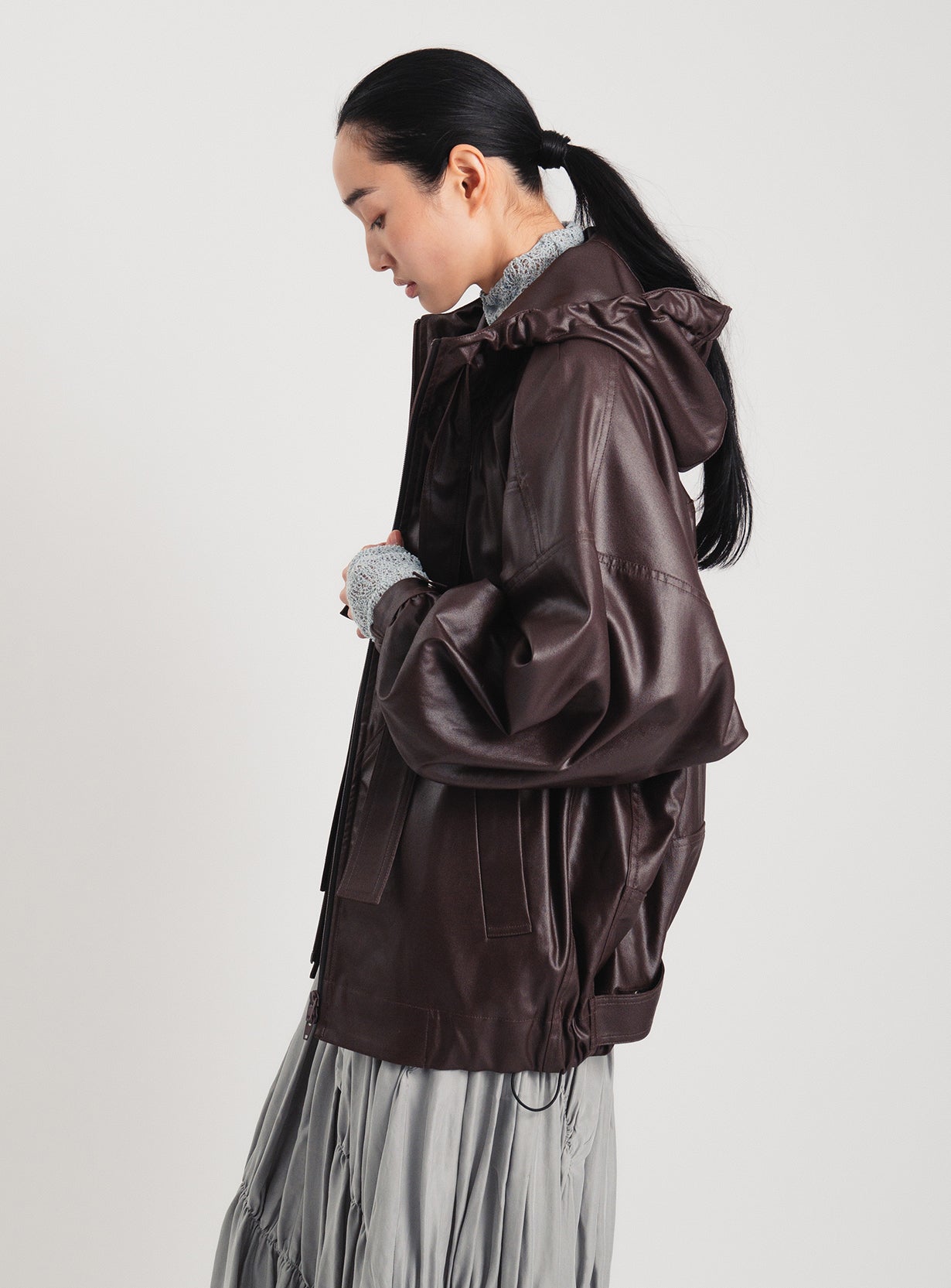 rボリュームギャザーフーディー