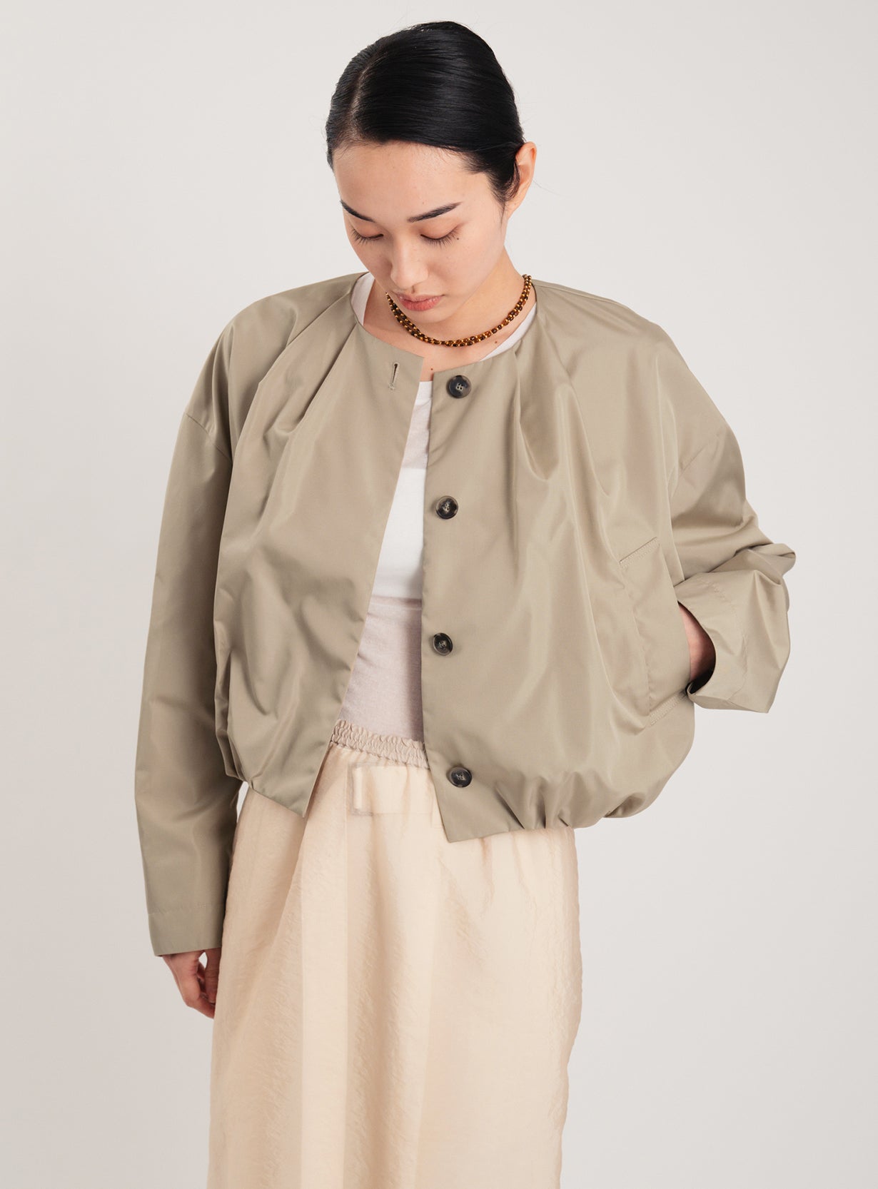 rショートボリュームブルゾン