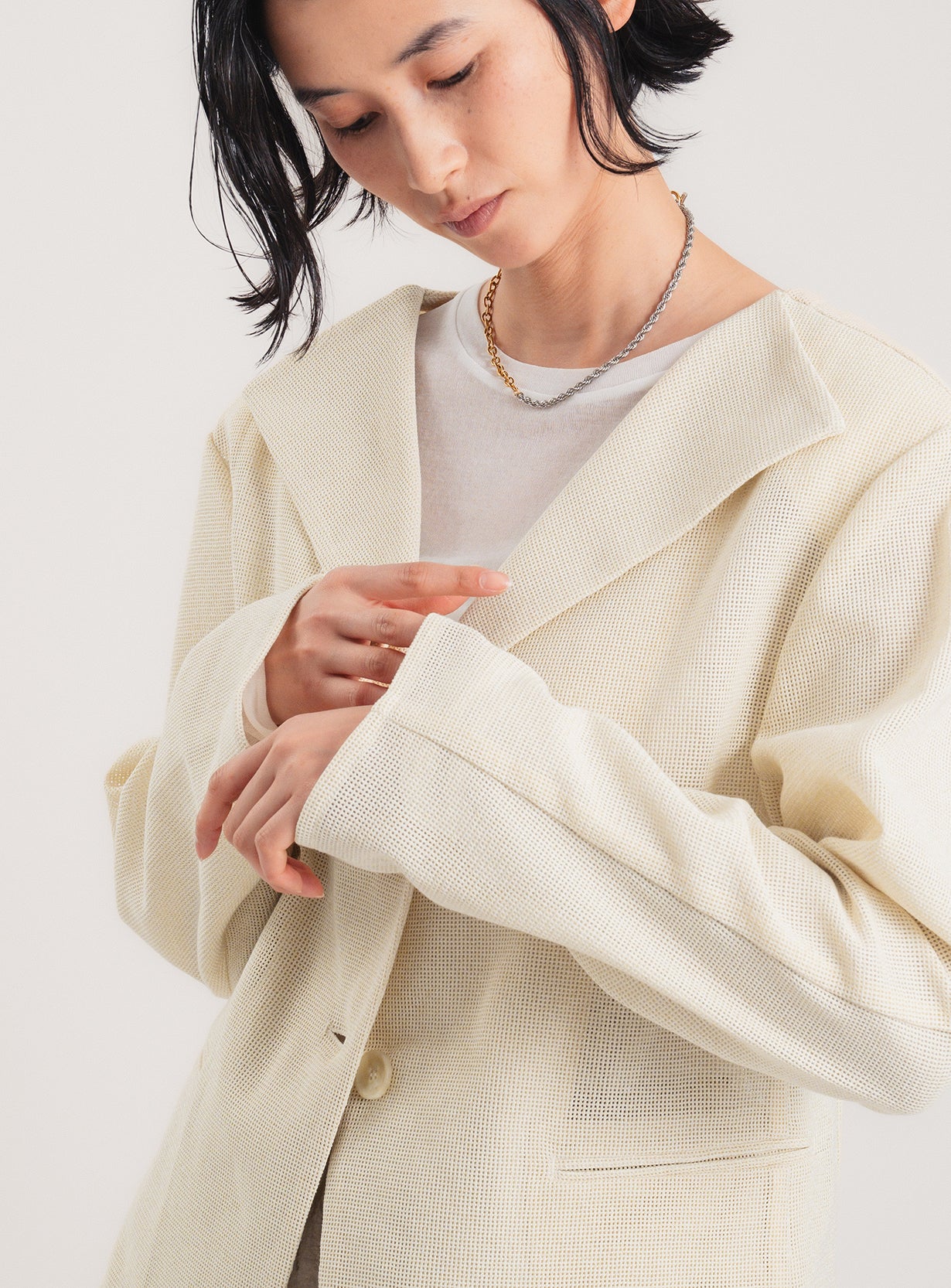 rメッシュジャケットカーディガン