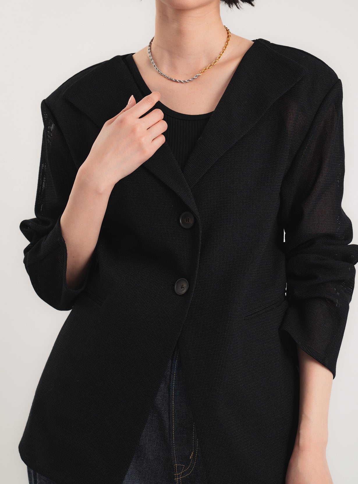 rメッシュジャケットカーディガン