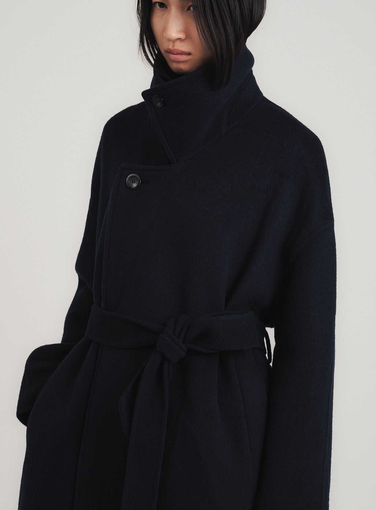 rスプリットラグランロングコート