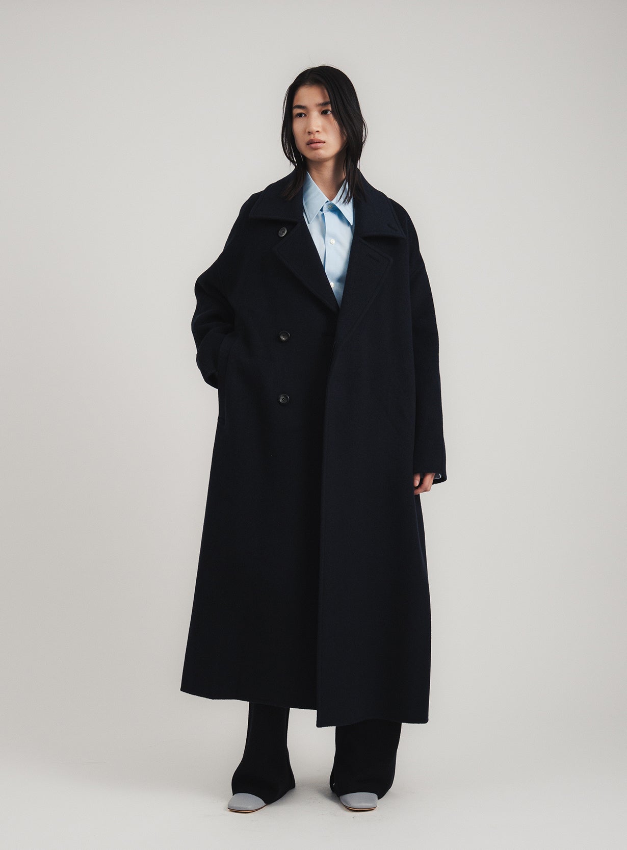 rスプリットラグランロングコート