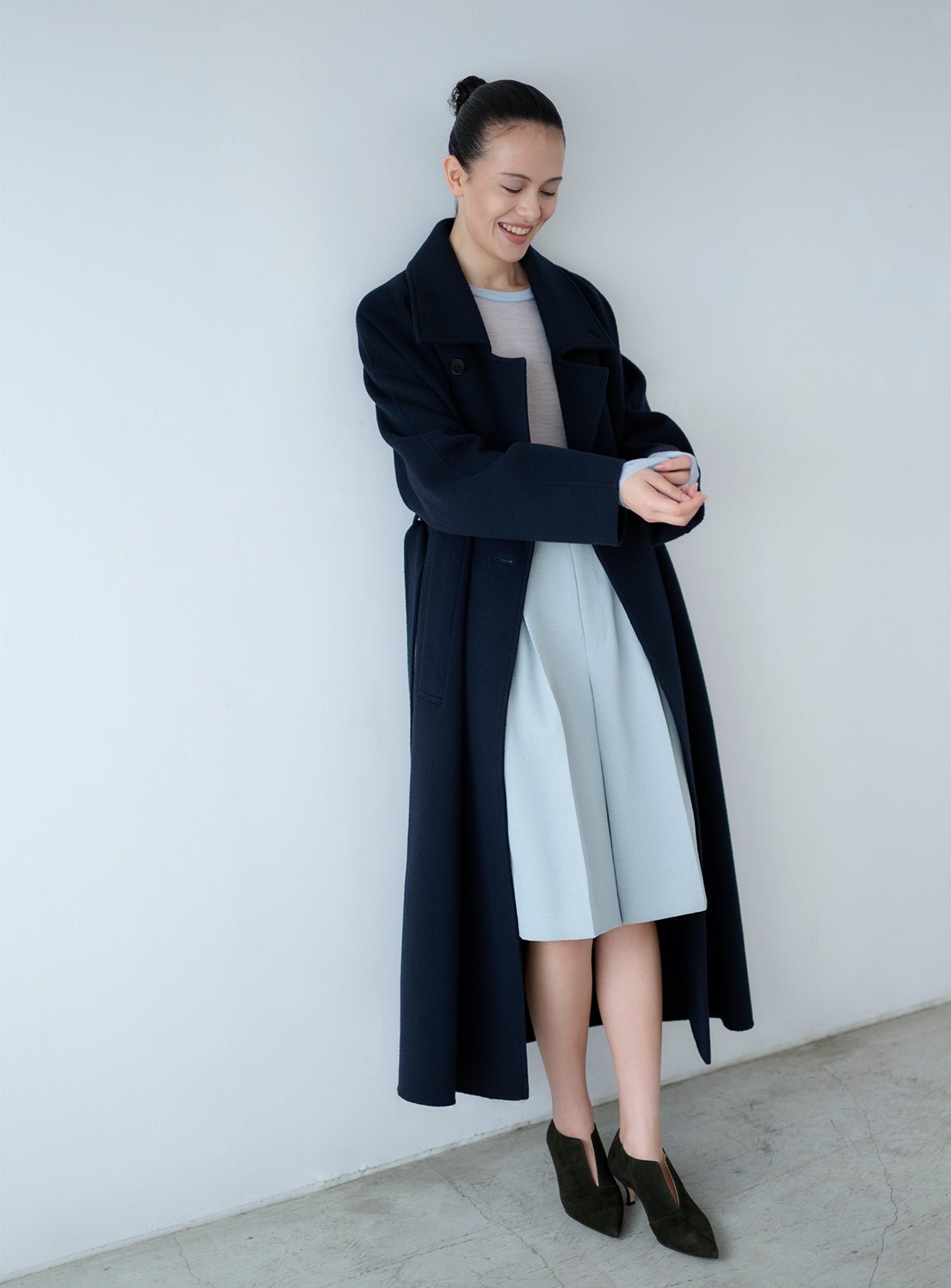 rスプリットラグランロングコート