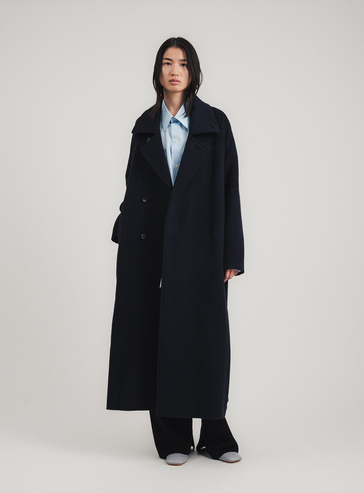 rスプリットラグランロングコート