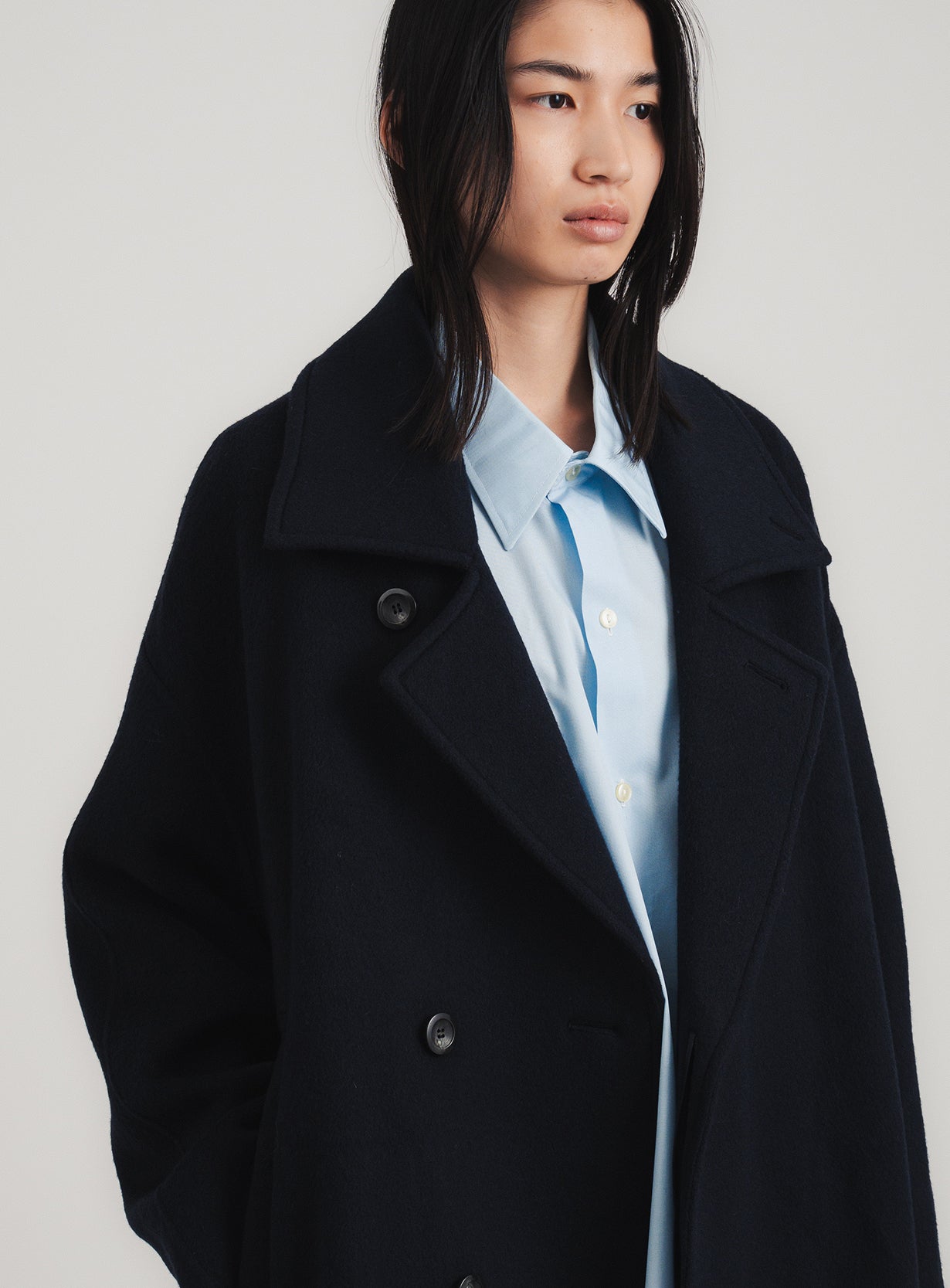 rスプリットラグランロングコート