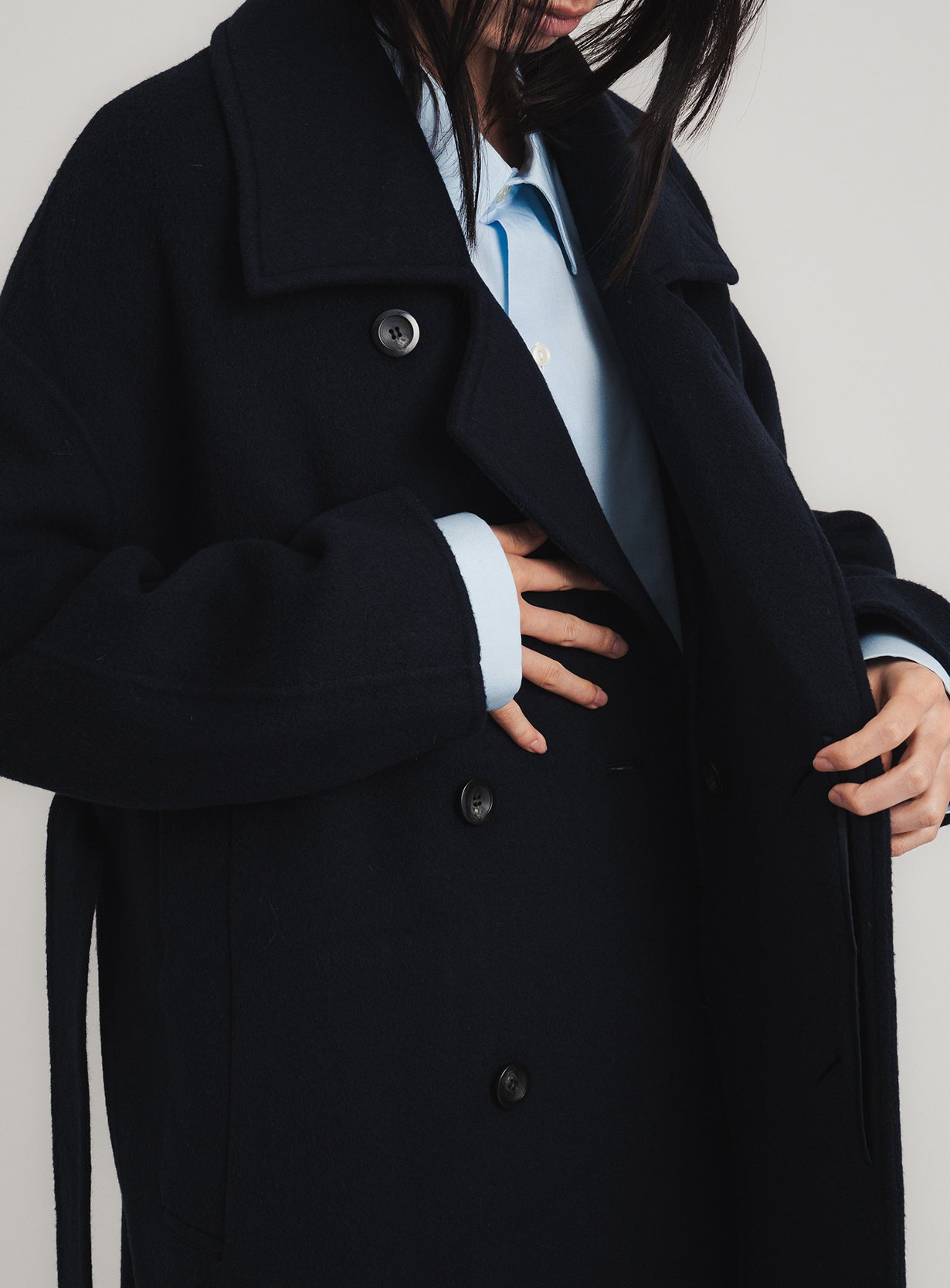 rスプリットラグランロングコート