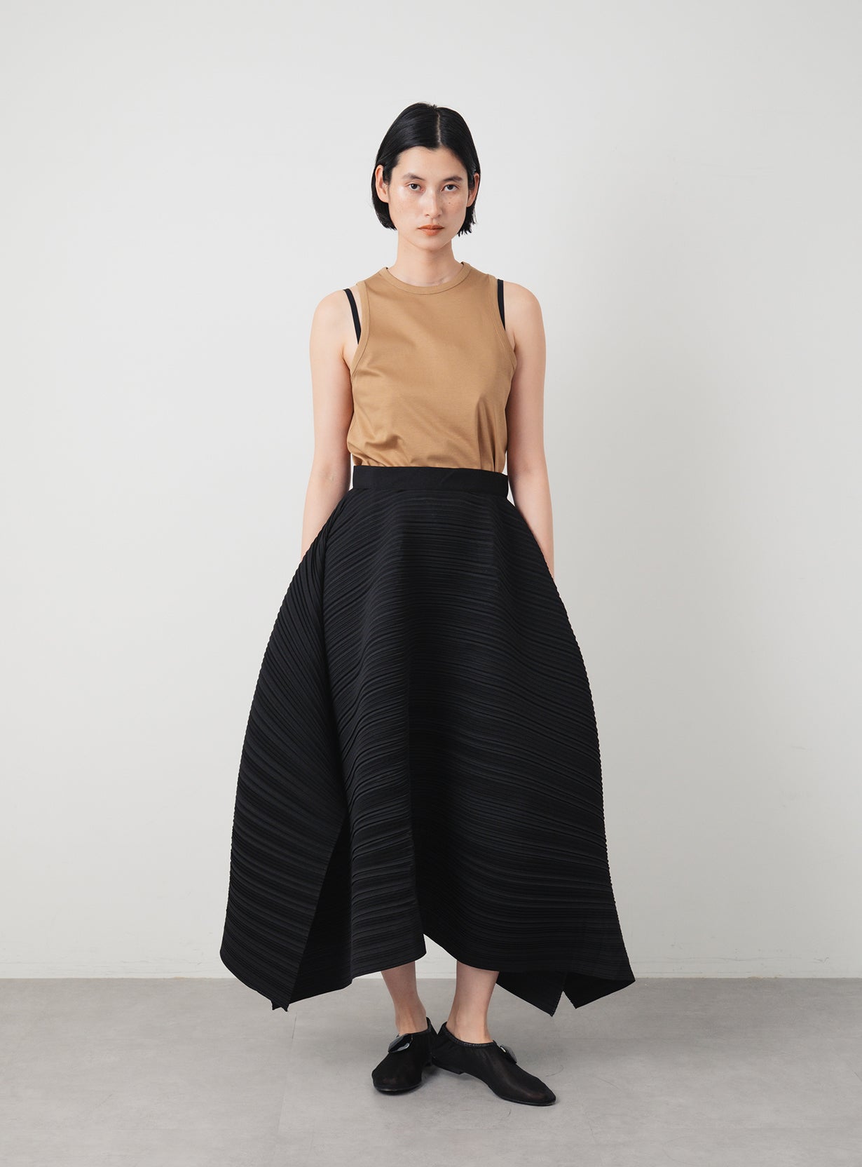 Asymmetrical Pleated Skirt