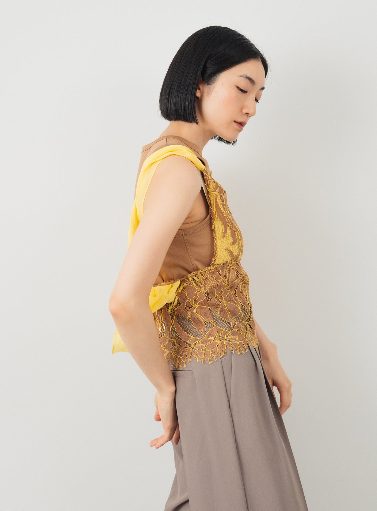 ALUNA LACE DRAPED TOP
