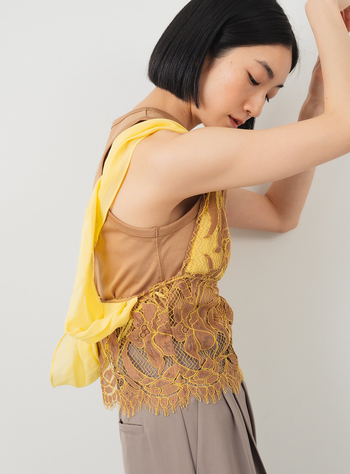 ALUNA LACE DRAPED TOP
