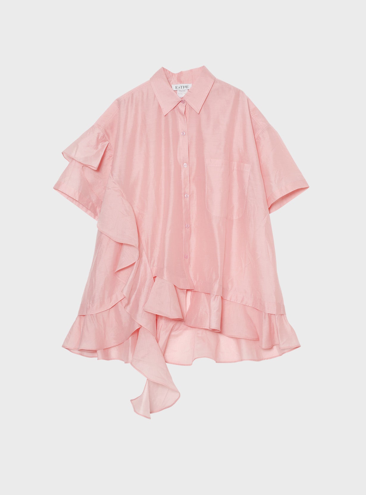Asymmetric Frill Oversized Shirt