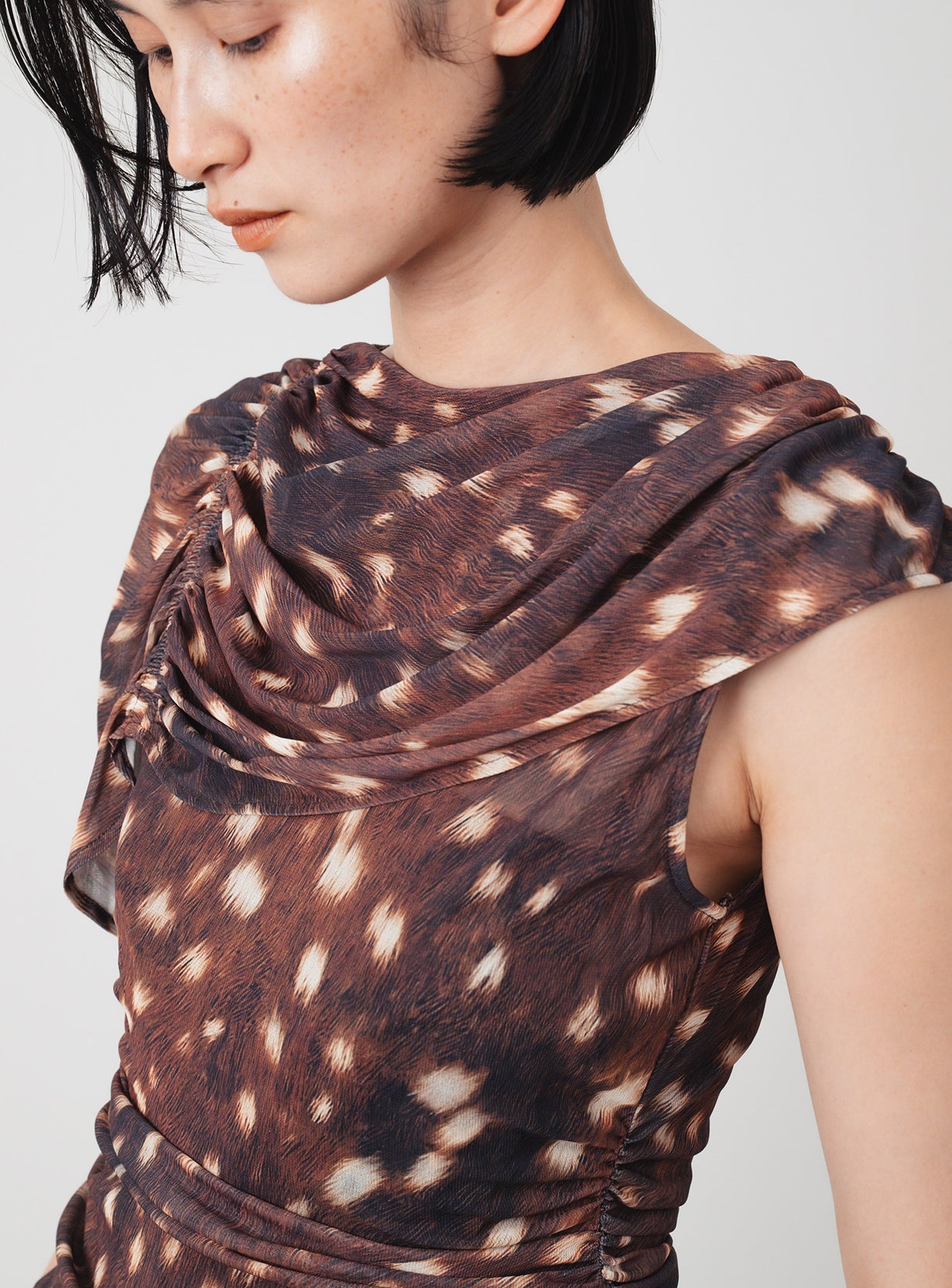 Draped Printed Top