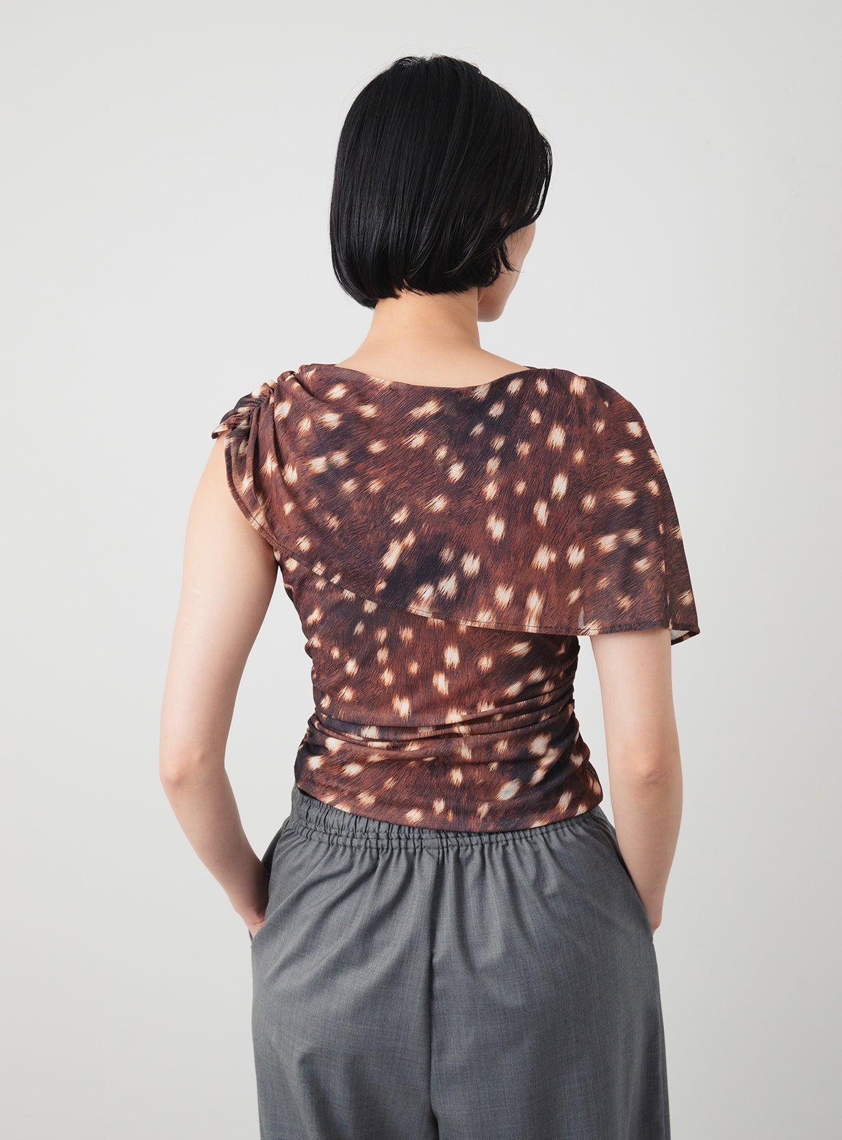 Draped Printed Top