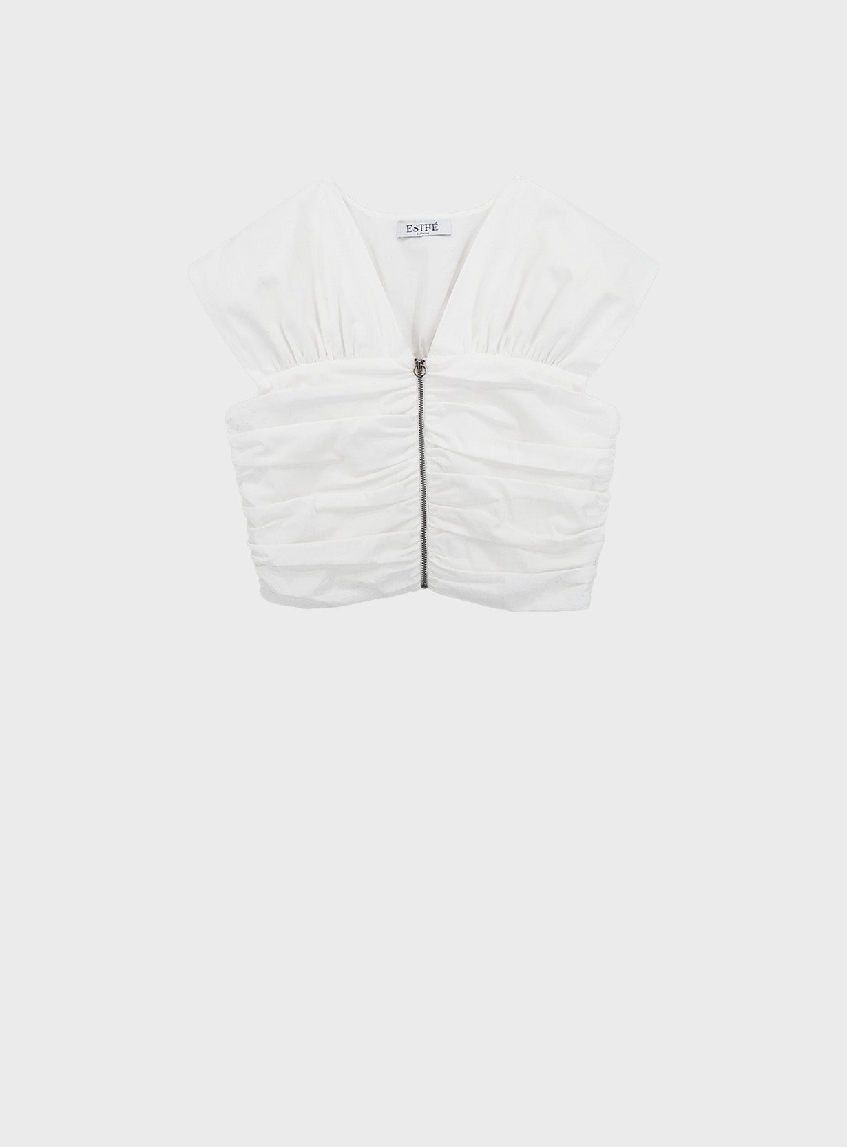 Poplin 2-Way Ruched Top