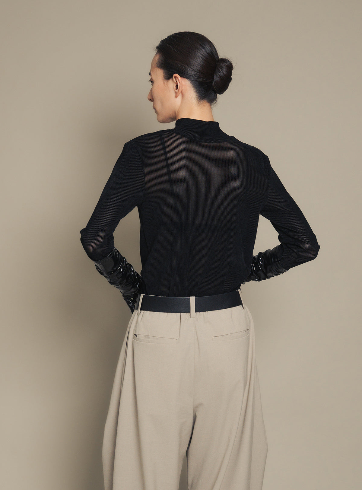 Claudia tie coller jersey pullover